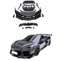 Kit carrosserie en fibre de carbone pour Chevrolet Corvette C8 Z06 2020+ : Lame de pare-chocs avant, Jupes latérales, Capot, Diffuseur arrière, Spoiler, Canards