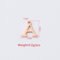 SSeeSY Mode Charmes En Acier Inoxydable Or 18k 26 Lettres Alphabet Initiale DIY Pendentif pour Bracelet Collier Sac Vêtements Jeans