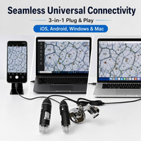 Microscopio digital para teléfono móvil, Lupa Electrónica con usb, MAC, Android, 1000x, 1600x, tipo C
