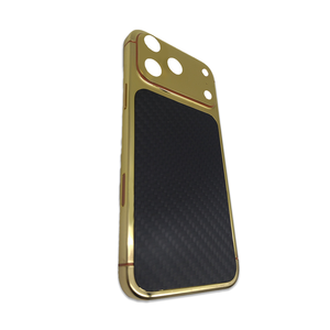 Популярный в Дубае позолоченный роскошный корпус для <span class=keywords><strong>iPhone</strong></span> с золотой рамкой и опциональным карбоновым покрытием - Product Image 2