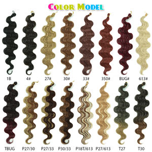 تمديدات الشعر قبل تمديدها ضفائر الشعر الكروشيه مرفق 24 بوصة الجسم موجة تجديل الشعر الاصطناعية للنساء السود - Product Image 2