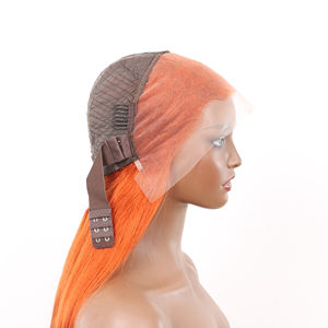 Новый модный стиль 13*4 hd Швейцарский Рыжий Оранжевый парик на фронтальной сетке волнистые бразильские волосы фронтальные парики - Product Image 5