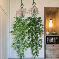 Feuilles d'eucalyptus artificielles, vigne de lierre verte, plantes vertes pour la maison, série de plantes suspendues pour jardin et mariage