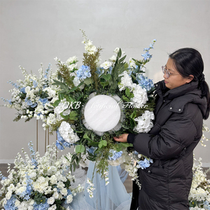 Arreglos de Rosas Artificiales de Seda Azul y Blanca de 70 cm de Alta Calidad, Venta al Por Mayor de Fábrica, Centro de Mesa de Flores Artificiales de Lujo - Product Image 4