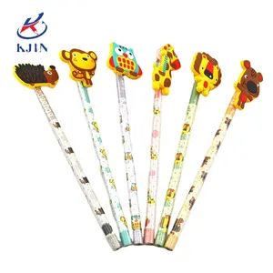 2023 cinta de limón de alta calidad <span class=keywords><strong>4c</strong></span> envoltura de papel impresa lápiz HB con dijes de PVC fabricación al por mayor lápiz lindo especial - Product Image 1