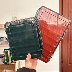 Nouvelle boîte à appâts de pêche en plastique Double face <span class=keywords><strong>Big</strong></span> 10 et 14 intervalles Boîte de gabarit de calmar Boîte de pêche aux crevettes en bois - Product Image 1