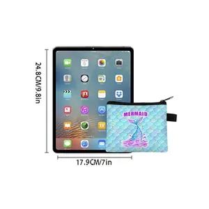 <span class=keywords><strong>Portamonete</strong></span> Casual a Forma di Sirena per Bambini, Chiusura con Cerniera, 5x4 Pollici, Borsa Portaoggetti in Poliestere con Design Cartone Animato 2D - Product Image 6