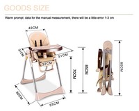 Chaise haute pour bébé à un bouton, pliable, réglable, facile à utiliser pour la cuisine