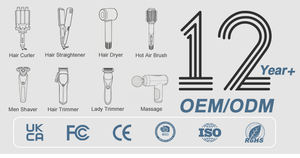 مكواة شعر احترافية بتقنية PTC وأيونات سالبة مع شاشة LCD، أداة تصفيف ساخنة، مكواة مسطحة كبيرة سريعة التسخين - Product Image 6