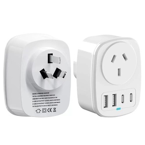 อะแดปเตอร์ชาร์จโทรศัพท์มือถืออเนกประสงค์มาตรฐานออสเตรเลีย 18W ปลั๊กอะแดปเตอร์แบบ 2U2C สำหรับเดินทาง - Product Image 2