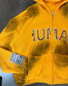 <span class=keywords><strong>Felpa</strong></span> <span class=keywords><strong>con</strong></span> <span class=keywords><strong>cappuccio</strong></span> personalizzata da <span class=keywords><strong>uomo</strong></span> <span class=keywords><strong>con</strong></span> cerniera Vintage lavata da sole sbiadita DTG <span class=keywords><strong>e</strong></span> strass in cotone spugna <span class=keywords><strong>felpa</strong></span> <span class=keywords><strong>con</strong></span> <span class=keywords><strong>cappuccio</strong></span> corta - Product Image 3