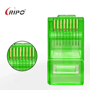 Extremo transparente Color RJ45 Enchufe 8P8C Cat6/Cat5e UTP Cabeza de cristal de red sin blindaje - Product Image 3