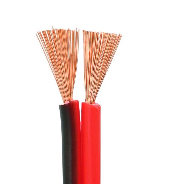 Two Cores 0.3-1.0mm Red Double Color Oxygen-free Copper Parallel Wire RVB Speaker Cable PVC Insulation CE Certified 450/750V