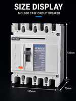 Disjoncteur à boîtier moulé 250A 4 pôles 400/690V à déclenchement thermomagnétique MCCB, interrupteur de déconnexion CA pour systèmes d'alimentation industriels
