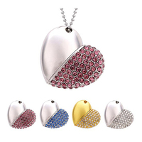 Memoria USB en forma de corazón 32GB 64GB 128GB Crystal Love Shape Pendrive 4GB 8GB 16GB Diamond Jewelry Usb Flash Drive