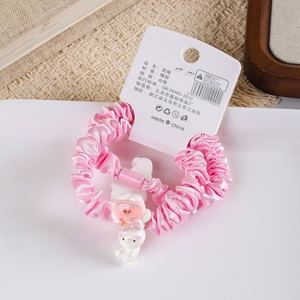 MUJU B207 2 Piezas Lazos para el Cabello para Niñas, Lindos, de Satén Plisado de 6cm, con Dijes de Resina de Animales de Dibujos Animados, Bandas Elásticas para el Cabello, Listos para Venta al por Menor - Product Image 4