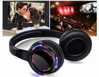 Casque Silent Disco RF988 pour Fêtes, Films en Plein Air – Casque DJ Sans Fil 3 Canaux avec Lumières LED Stylées et Coussinets Confortables
