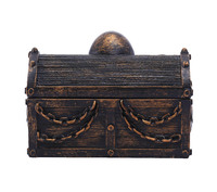 Coffre au trésor en résine gaufré personnalisé OEM Mini coffre au trésor crâne de pirate viking Boîte de rangement pour bijoux de décoration intérieure