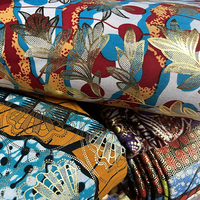 Tissu Africain Pagne Imprimé Cire 6 Yards Vêtements Africains Tissu Batik Pur Coton Tissu Turban Tissu d'Habillement en Gros Pagne