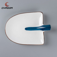 Assiette en porcelaine de luxe nordique de 10/12 pouces, en forme de pelle, à tête ronde, pour la restauration