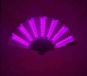 Ventilador Plegable LED Portátil a Pilas con Luz, Accesorios Luminosos para Espectáculos Nocturnos, Discotecas, Arte Popular, Manualidades, Publicidad DIY - Product Image 2