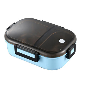 Stainless Steel Deepened Two Compartment Insulated <b>Lunch</b> <b>Box</b> With Anti Flavor Transfer Leak Proof Bento <b>Box</b> Rectangle Solid - Product Image 2