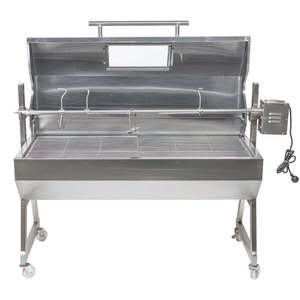 Black Adjustable Height Hooded Span Stainless Steel <strong>Gas</strong> Charcoal Pig 1500mm Spit Roaster - Product Image 3