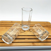 100ML 240ML 260ML Octogonal Base Lourde Clear Shot Whisky Vodka Verres Eau Jus Bière Verres
