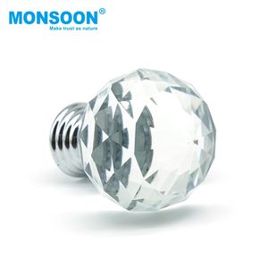 Poignées de meubles en cristal pour armoire de salon, commode, placard, et boutons de porte d'armoire de cuisine en plastique avec diamants - Product Image 1