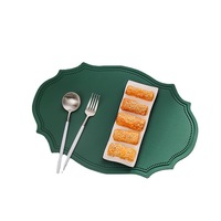 Set de table en similicuir, style vintage européen nordique, isolant thermique, imperméable, anti-taches, forme irrégulière, lavable