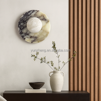 Lampe murale en marbre italien pour chambre à coucher, chevet, salon, couloir, porche, escalier, style nordique minimaliste, lampe à boule en albâtre pour restaurant