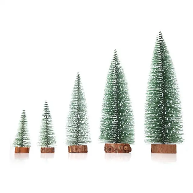 Mini Christmas Tree Decorated Pine Needle Tree Decoration Christmas Glue White Cedar