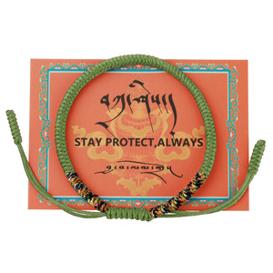 Pulsera tejida con nudo Vajra, pulsera protectora de monje ajustable, pulsera tejida roja de bendición de la suerte tibetana - Product Image 2