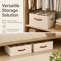 Boîte à chaussures pliable en tissu avec poignée, anti-poussière, anti-humidité, organiseur de rangement de chaussures divisé pour placard