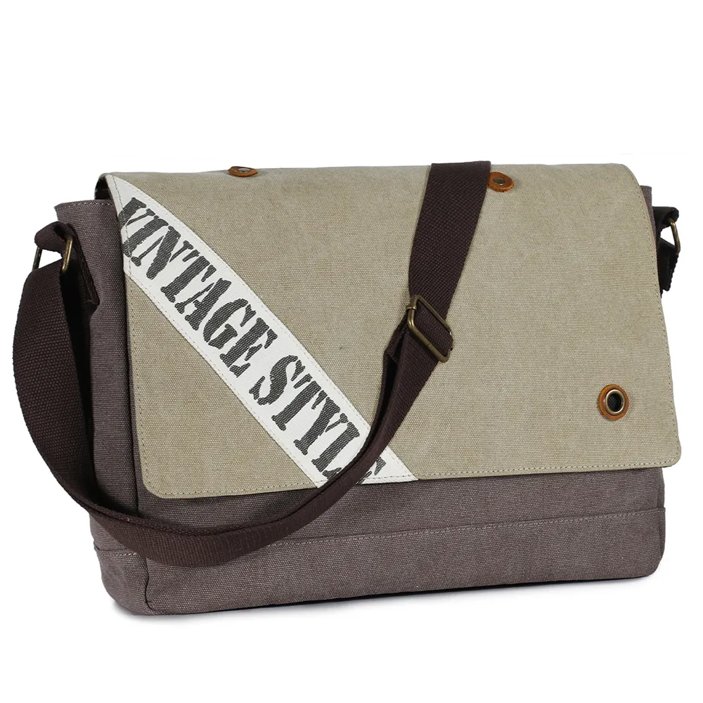 Crossbody Shoulder Bag Canvas Messenger Bag With Customized Logo Large Bag For Men
