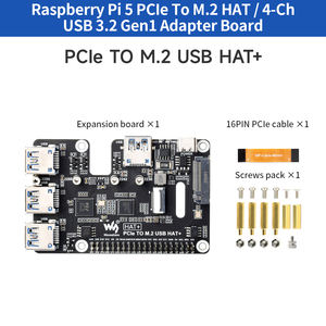 Raspberry Pi 5 PCIe a USB 3.<span class=keywords><strong>2</strong></span> Gen1 e M.<span class=keywords><strong>2</strong></span> cappello supporta protocollo NVMe SSD espande 4 ch porte 3.<span class=keywords><strong>2</strong></span> USB PCIe M.<span class=keywords><strong>2</strong></span> cappello USB + - Product Image 6