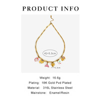 Designer 18K Goud Roestvrij Staal Pvd Verguld Veel Charmes Hart Fruitstrik Dier Schattige Hanger Ketting Ketting Sieraden Vrouwen