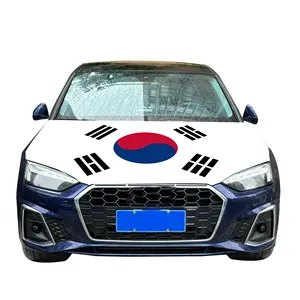 Noord-Korea Nationale Auto Kap Cover Vlag Auto Motor Cover Vlag Groothandel Custom Elastische Stof Fabriek Directe Verkoop