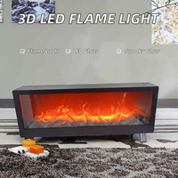 Cheminée LED 3D vintage nordique à effet flamme, éclairage décoratif moderne pour intérieur, idéal pour la maison, Halloween, table ou accent de table.
