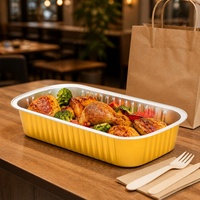 Boîte rectangulaire en aluminium, compatible friteuse à air, qualité alimentaire avec couvercle, pour emporter, barbecue, emballage, vente en gros, offre spéciale