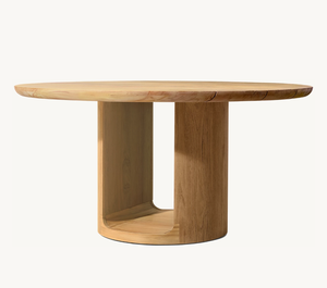 Utdoor-mesa de comedor redonda de madera de teca para exterior, muebles modernos para patio y jardín - Product Image 3
