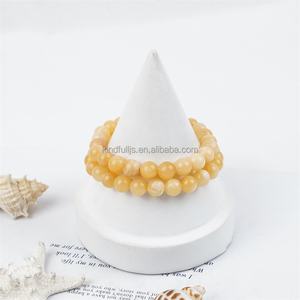 8mm 도매가 천연 치유 크리스탈 스트레치 비즈 팔찌 옐로우 제이드 팔찌 선물용 - Product Image 3