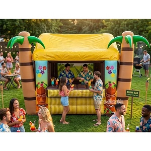 Bar gonflable portable professionnel Tiki avec palmiers pour événements extérieurs, fête, PVC durable, service OEM - Product Image 1