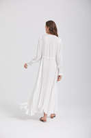 Robe longue décontractée pour femmes, robe maxi d'été blanche unie, design ample et écologique