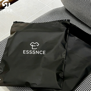 Reusable PE Frosted Recyclable Ziplock Bags for Clothing Packaging | Black T-Shirt Packaging with Offset Printing - Product Image 4