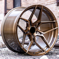 Jantes Concaves en Bronze Forgées à 5 Branches, Tailles 18 19 20 21 22 Pouces, Entraxes 5x112 5x114.3 5x120 5x130 pour Audi RS6 BMW M3/5 BENZ S TESLA