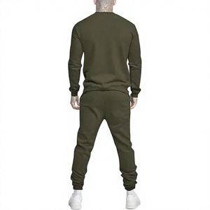 Conjunto Deportivo Informal para Hombre, Sudadera con Capucha y Pantalones Jogger, Color Verde Oliva, 100% Algodón, Transpirable - Product Image 3