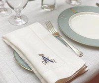 Serviettes de table en lin et coton pour ramadan, brodées sur mesure, monogramme, pour fête de mariage