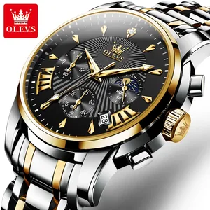 OLEVS 2892 elegance shenzhen men timepiece excel steel Strap Waterproof Chronograph character business wristwatch