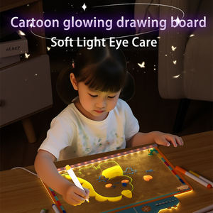 لعبة لوحة رسم مضيئة تعليمية قابلة للمسح لعبة ممتعة كرتونية مزدوجة الوجهين لوحة رسم على الجدران للأطفال - Product Image 6